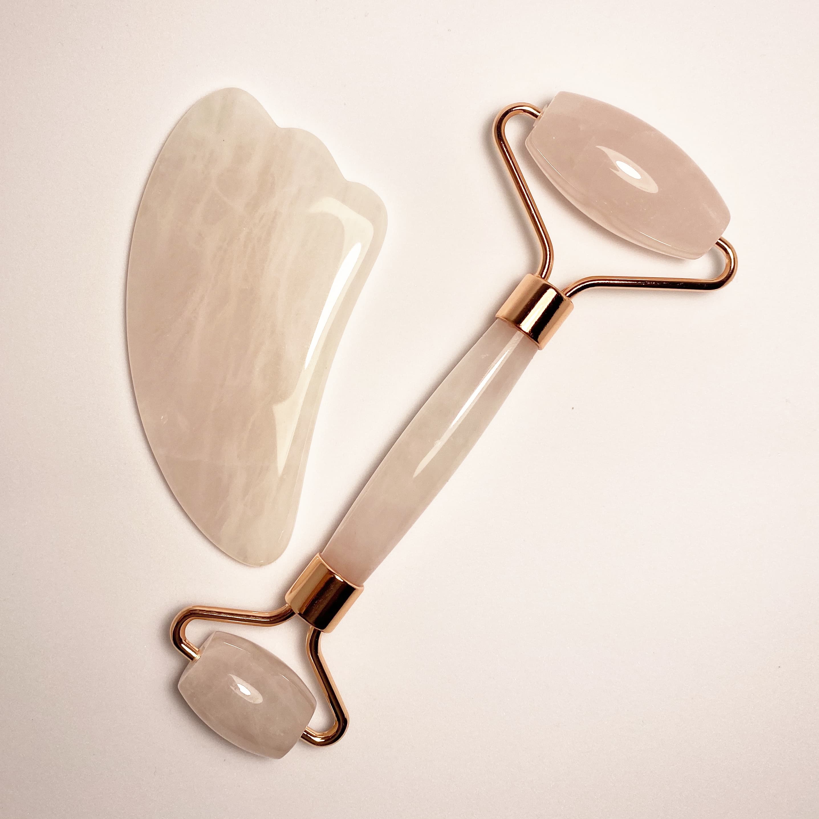 face roller gua sha rose quartz